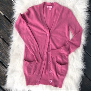 Lilly Pulitzer Pink Cashmere Button Up Cardigan